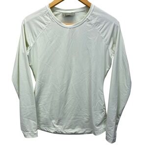 Athleta Pullover Long Sleeve Performance Top Womens S Pale Green Nylon Spandex